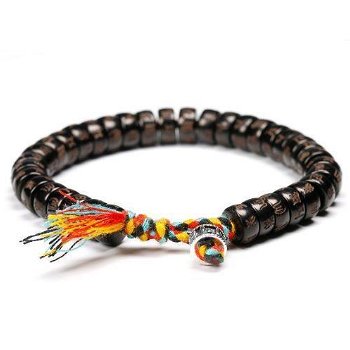 Tibetaanse armband met mantrakralen van kokosnoot - 1