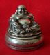 Lachende Boeddha, silverplated bronzen beeldje - 0 - Thumbnail