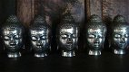 Boeddha hoofdje van silverplated brons - 0 - Thumbnail