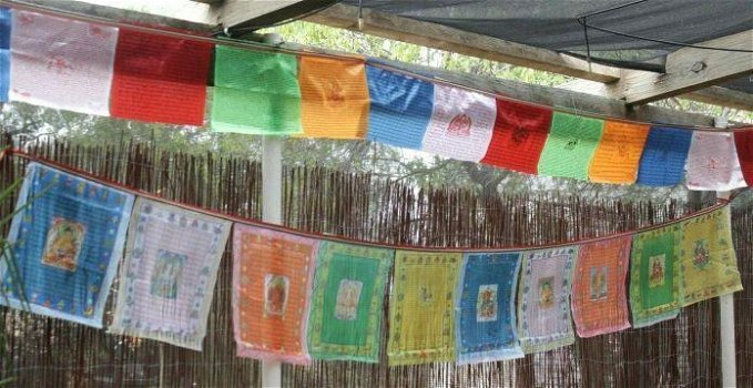 Kleurrijke Tibetaans Boeddhistische gebedsvlaggenlijn - 3