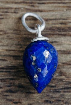 Zilveren bedel hanger met Lapis Lazuli druppel - 2