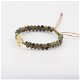 Gevlochten armband met Jade en Levensboom goudkleurig - 1 - Thumbnail