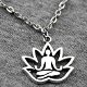 Boeddha in Lotusbloem, zilverkleurige oorbellen - 3 - Thumbnail