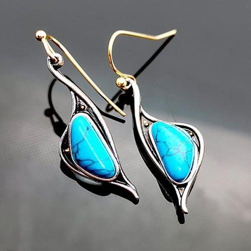 Elegante oorbellen met Turkoois - Afbeelding 2
