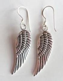 Prachtige vleugels, oorbellen van zilver - 0