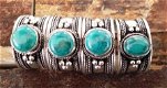 Tibetaans zilveren ring met Turkoois - 1 - Thumbnail