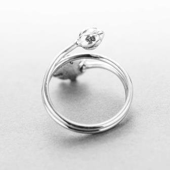 Lotus ring van zilver, met elegant wikkeleffect - 2