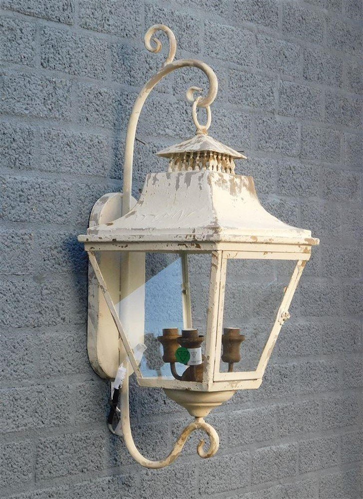 Prachtige vintage wandlamp crème - voor binnen & buiten - Afbeelding 2