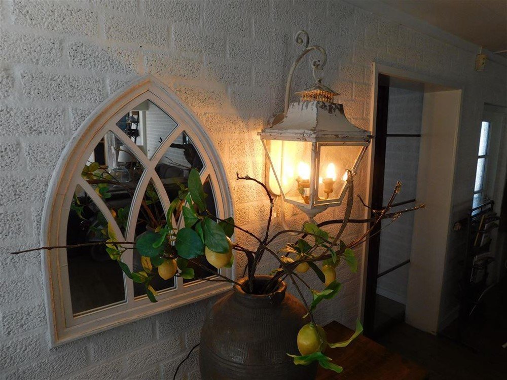 Prachtige vintage wandlamp crème - voor binnen & buiten - Afbeelding 3