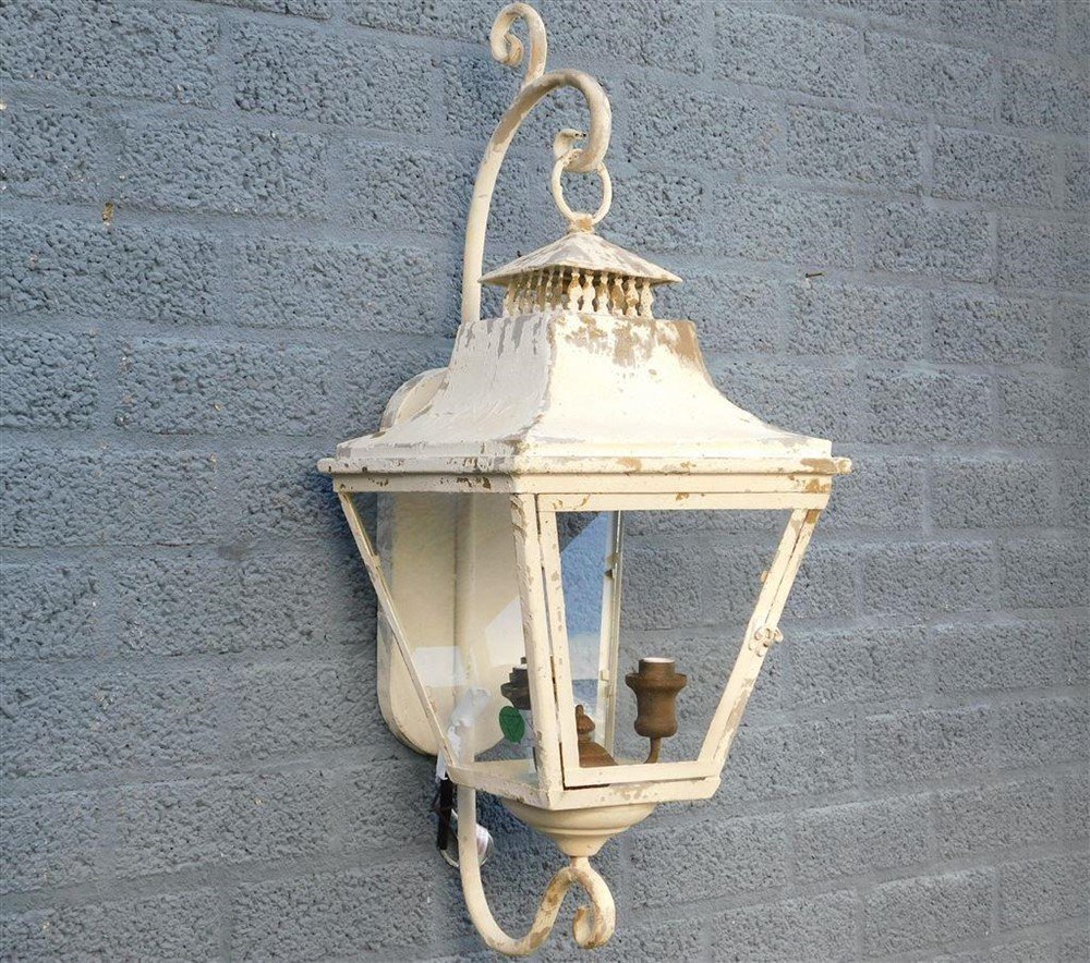 Prachtige vintage wandlamp crème - voor binnen & buiten - Afbeelding 5