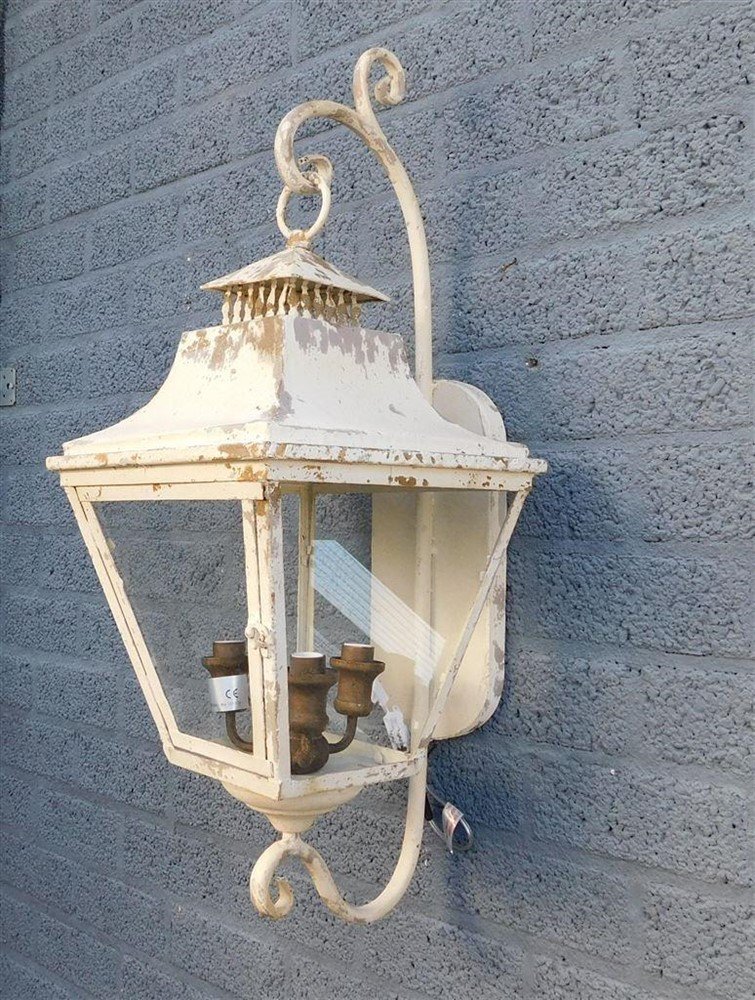 Prachtige vintage wandlamp crème - voor binnen & buiten - Afbeelding 7