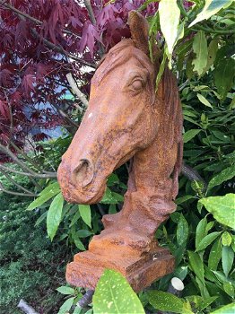 Paarden hoofd gemaakt van ijzer-paard -deco tuin-hoofd - 1