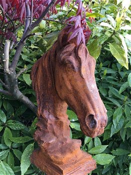 Paarden hoofd gemaakt van ijzer-paard -deco tuin-hoofd - 2