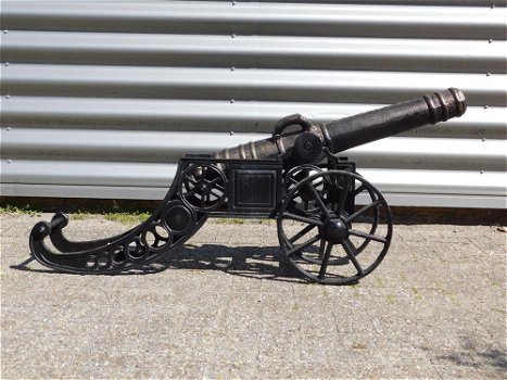 Prachtig fors decoratief kanon,gietijzer zwart-kanon-fraai - 0