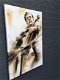 Fors en fraai olieverfdoek op canvas, de cellist -schilderij - 2 - Thumbnail