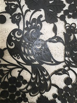Prachtig mooi decoratief metalen wandornament, vogels - 4