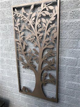 Prachtig rechthoekig decoratief metalen wandornament - 5