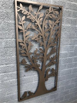 Prachtig rechthoekig decoratief metalen wandornament - 6