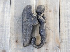 Deurklopper Engel, bronskleur, gietijzer-deur-klopper