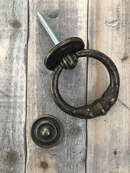 Deurklopper, antiek messing-messing-deur klopper - 4