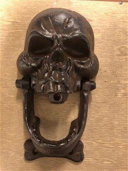 Gietijzeren bruine schedel als deurklopper-schedel-klopper - 1