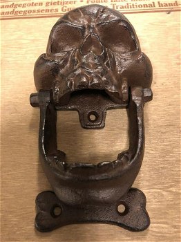Gietijzeren bruine schedel als deurklopper-schedel-klopper - 3