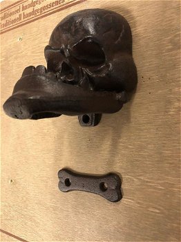 Gietijzeren bruine schedel als deurklopper-schedel-klopper - 4