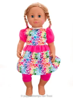 Chou Chou 42 cm Setje hartjes/multi/fuchsia