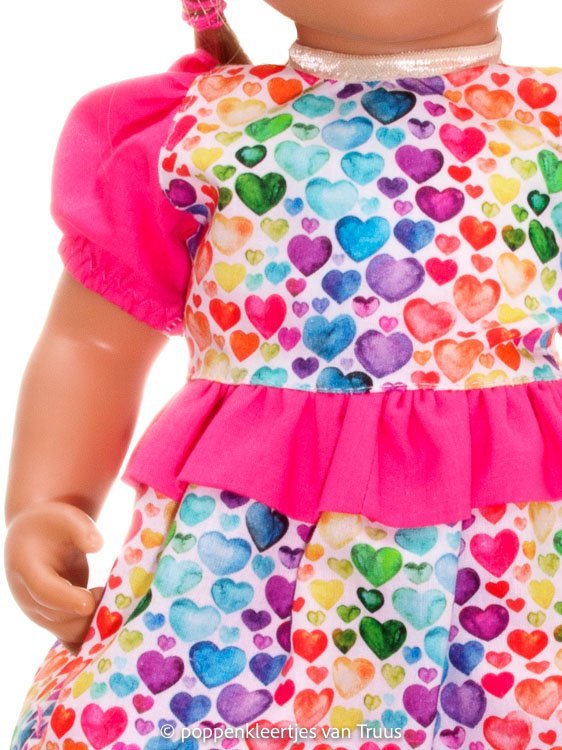 Chou Chou 42 cm Setje hartjes/multi/fuchsia - Afbeelding 2
