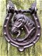Prachtige deurklopper,paard- hoefijzer, gietijzer-paard - 0 - Thumbnail