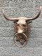 Stierenkop met ring, country style, bruin-stier-deco - 3 - Thumbnail