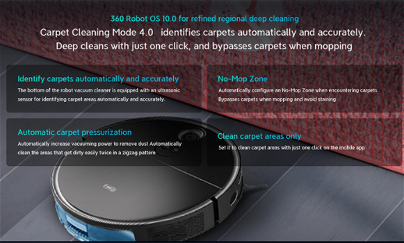 360 S10 Robot Vacuum Cleaner 3300Pa Suction Vacuuming - 4