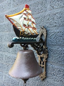 Deurbel-schip - gietijzer-boot -bel-huisdeur bel - 0