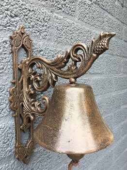 Deurbel -VintageII - gietijzer, bruin, mooi!-deur bel-huis - 0