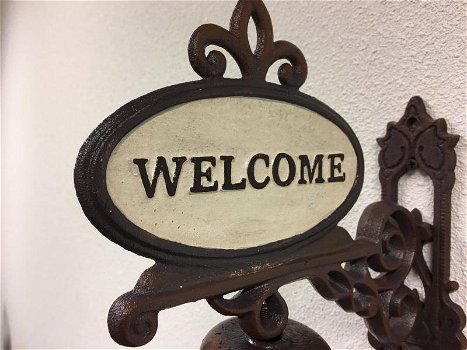 Deurbel-welcome - gietijzer -deurbel-welkom -huisdeurbel - 2