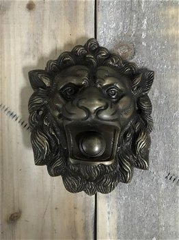 Deurbel Leeuw, hoofd van de leeuw-messing,leeuw-bel - 0