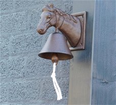 Deurbel met paard, gietijzer- paard -deurbel -bel