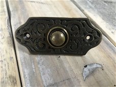Deurbel uit oud messing - platte deurbel