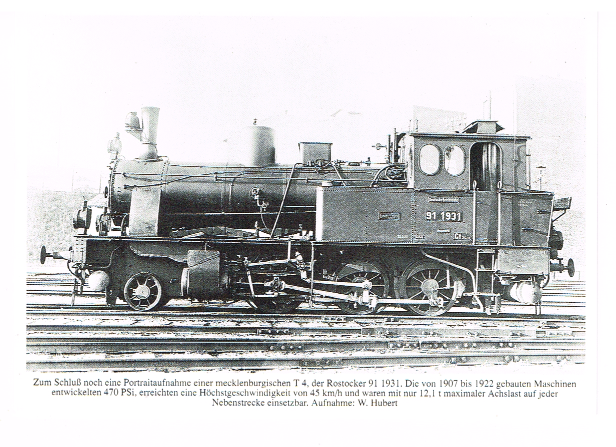lokomotief de rostocker 91 1931 is gebouwd van 1907 tot 1922 (t4) - nr. 1