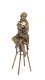 Een bronzen beeld- topless dame op barkruk-pikant-brons - 0 - Thumbnail