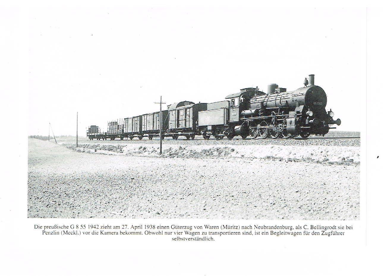 lokomotief g 8 55 1942 met goederenwagons ca 1938 (t7)