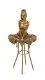 Een bronzen beeld-zittende dame op barkruk-deco-pikant - 0 - Thumbnail