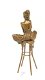 Een bronzen beeld-zittende dame op barkruk-deco-pikant - 3 - Thumbnail