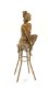 Een bronzen beeld-zittende dame op barkruk-deco-pikant - 6 - Thumbnail