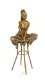 Een bronzen beeld-zittende dame op barkruk-deco-pikant - 7 - Thumbnail