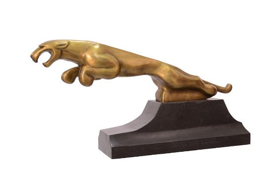 Een fors bronzen beeld van een jaguar-jaguar -brons - 0