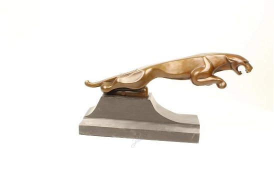 Een fors bronzen beeld van een jaguar-jaguar -brons - 1