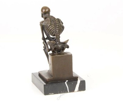 bronzen beeld van het skelet DENKER-brons -sklet-deco - 3