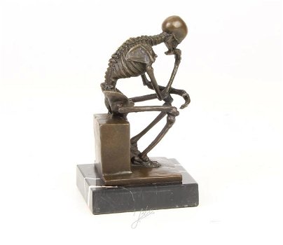 bronzen beeld van het skelet DENKER-brons -sklet-deco - 4