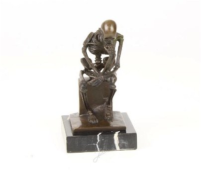 bronzen beeld van het skelet DENKER-brons -sklet-deco - 5